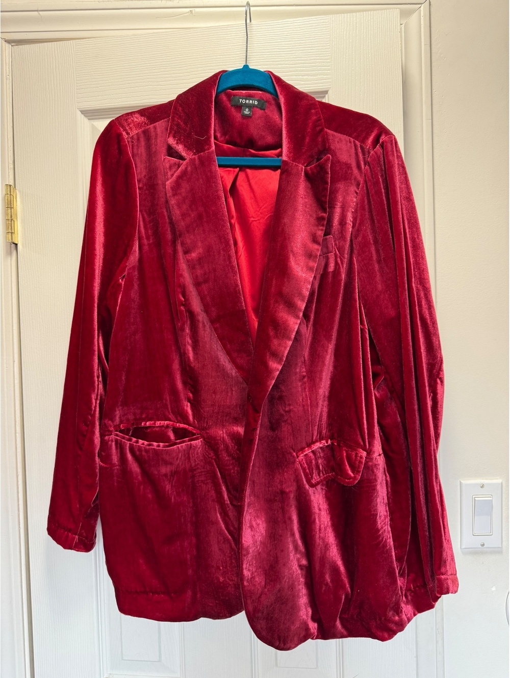 Torrid Red Velvet Blazer Jacket